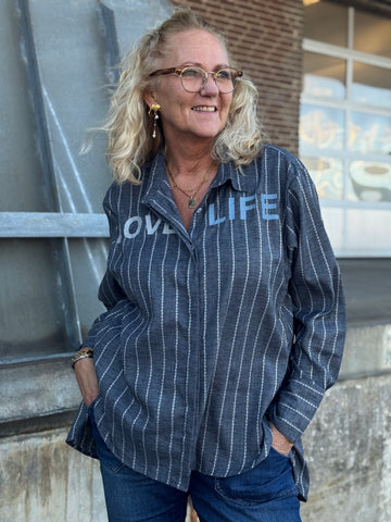 Costa Mani Letters Shirt - Black