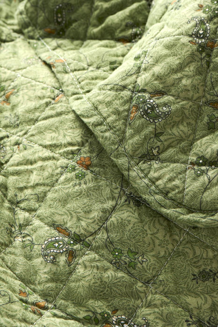 Ib Laursen Quilt m/Blomsterranker - Grøn