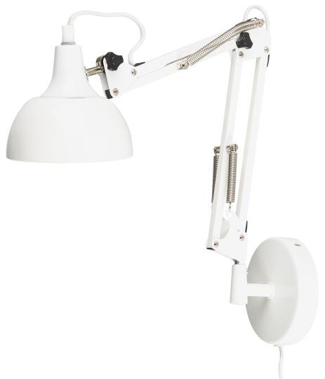 Ib Laursen - Væglampe i Hvid arkitektmodel med hvid inderskærm