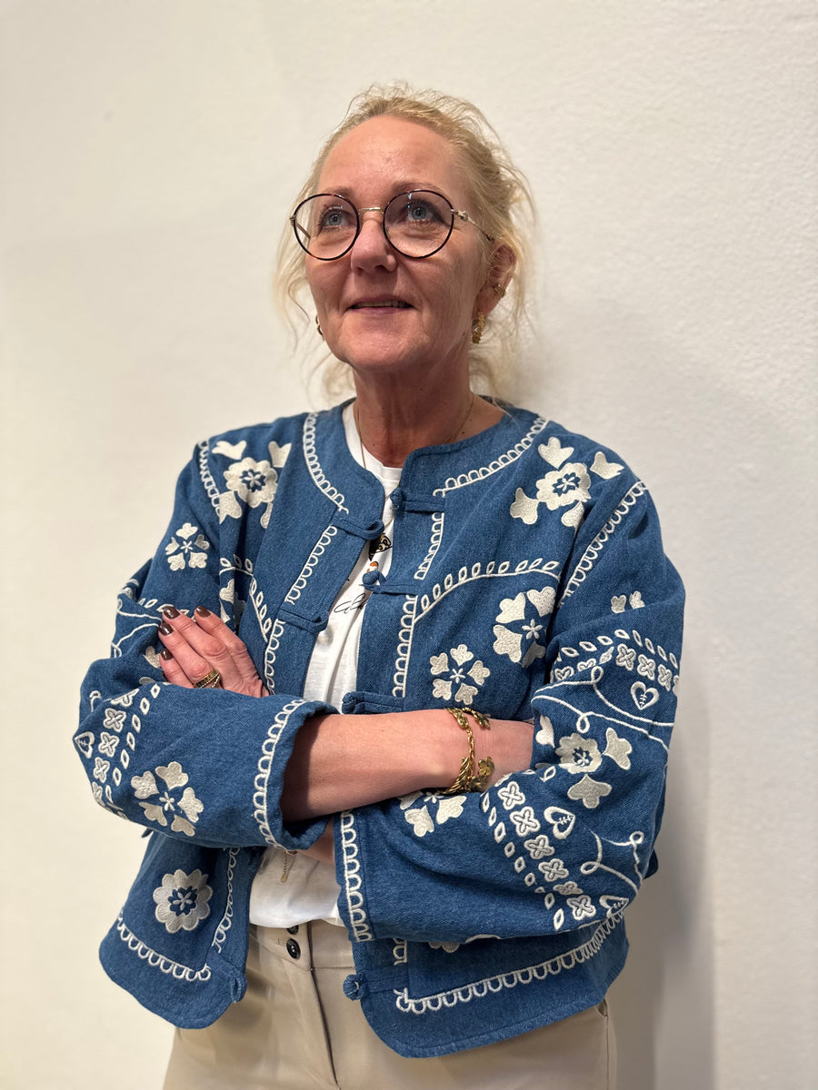 Cream Tannie Jacket - Portland Blue