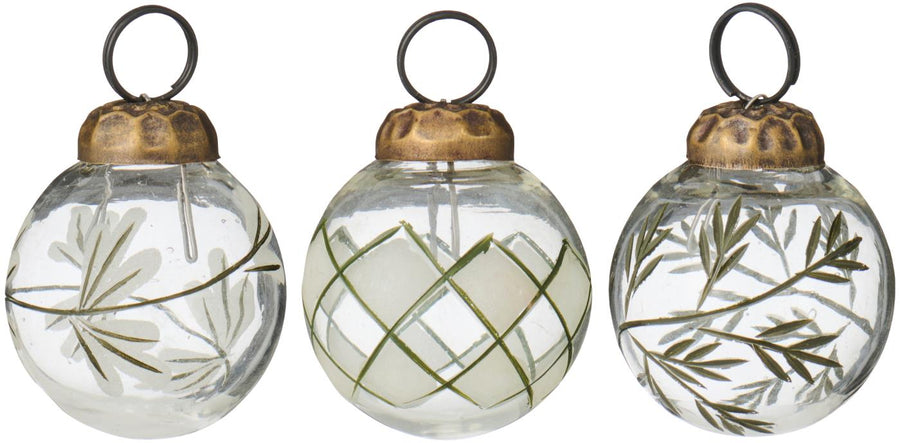 Ib Laursen Mini Julekugle - Grønt mønster Assorteret