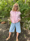 Kaffe Jordi HW Wide Shorts - Light Blue Denim