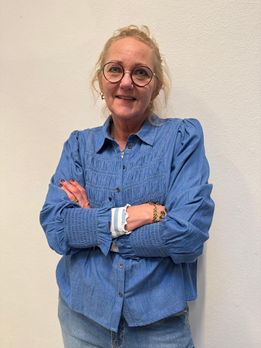 Cream Kami Shirt - Providence Blue