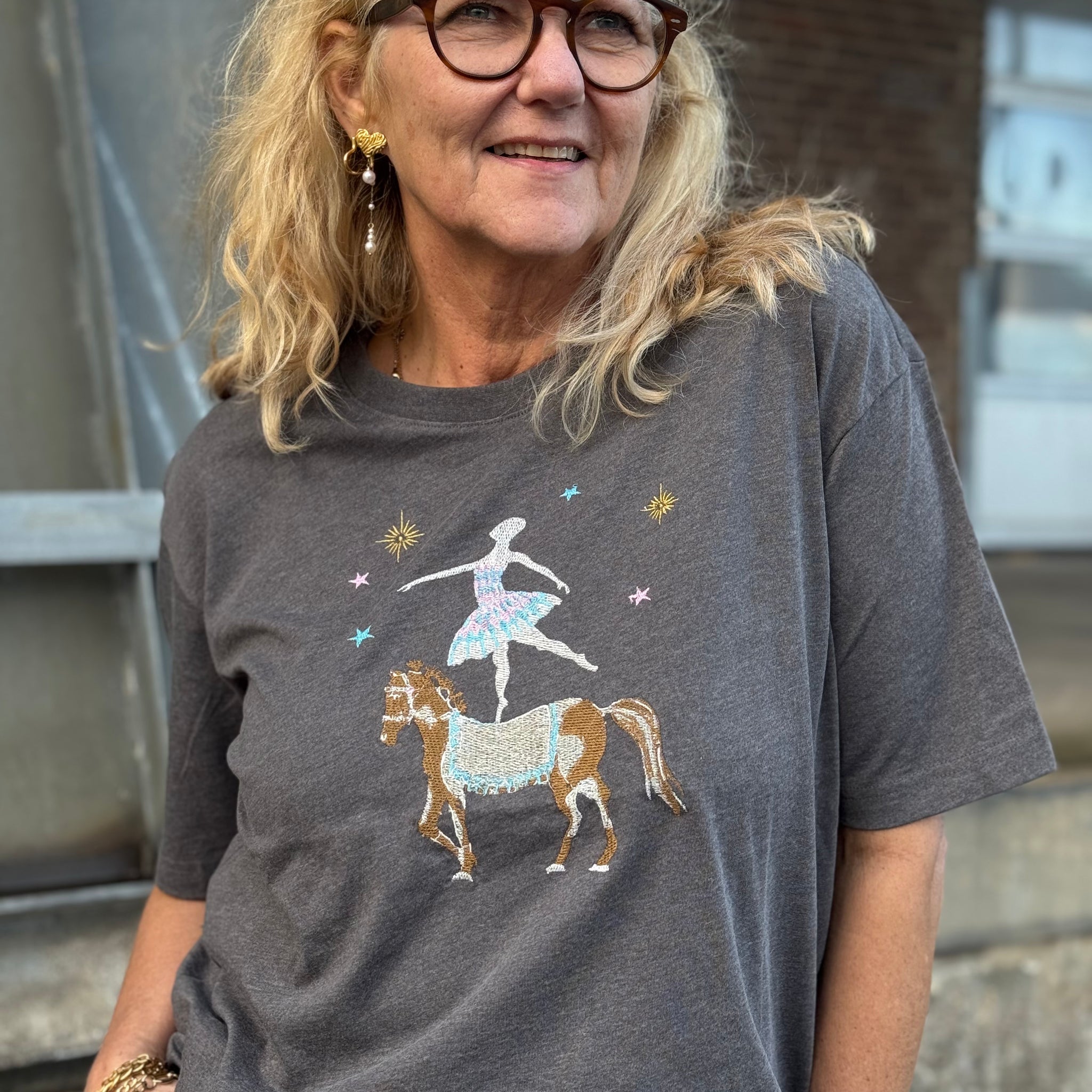 Nümph Prima Oversize T-shirt - Dark Grey Melange