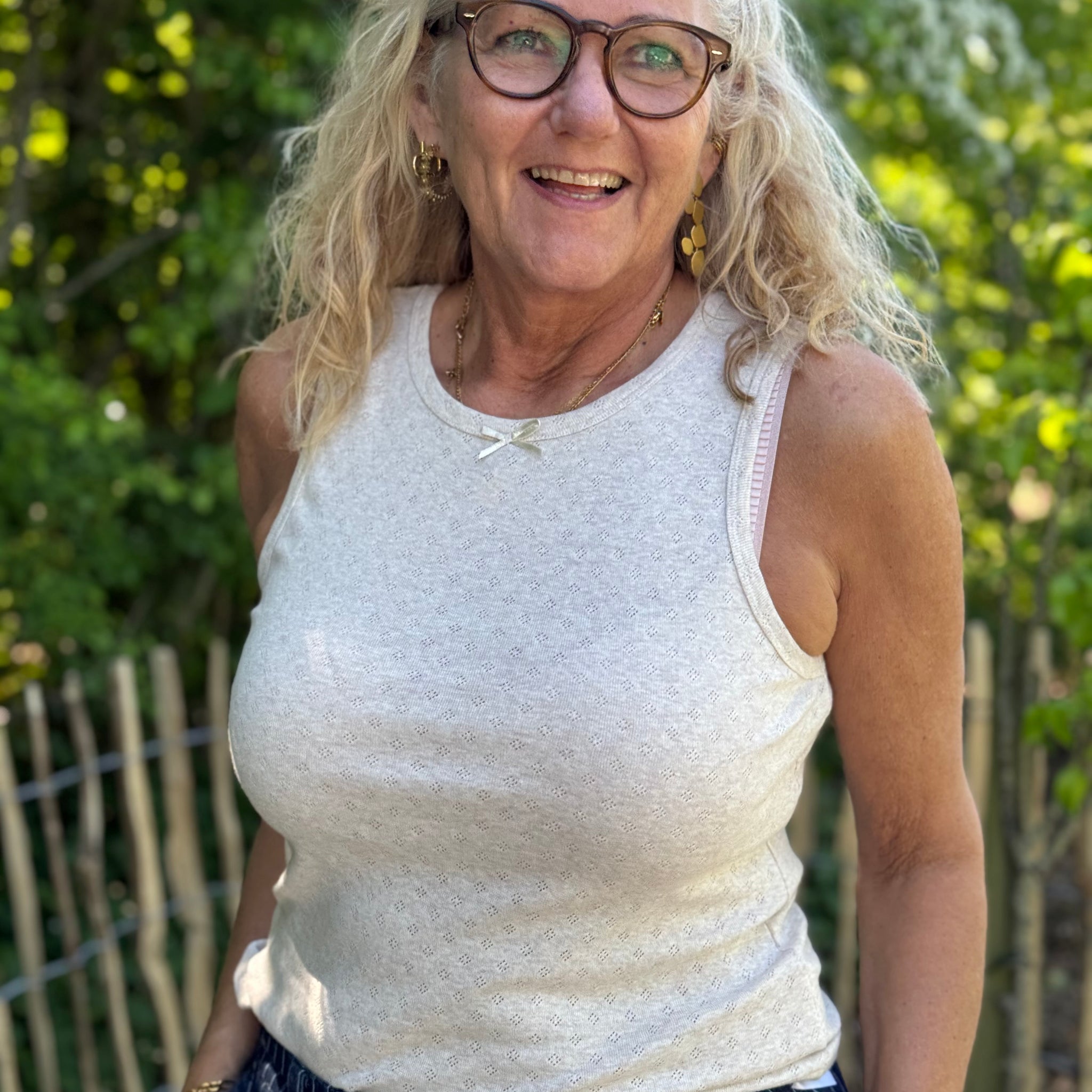 Kaffe Elia Top - Sand Melange
