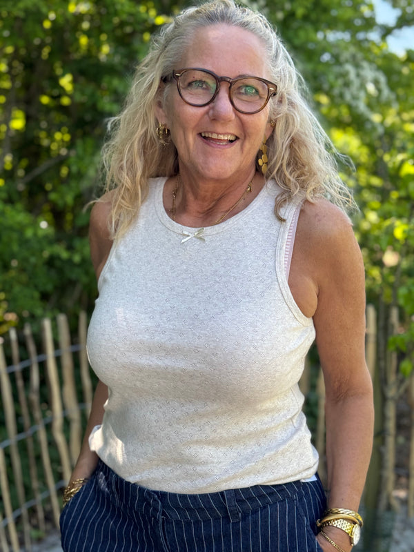 Kaffe Elia Top - Sand Melange