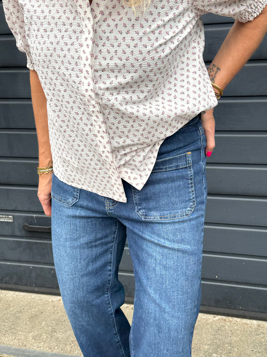 Isay Bologna Wide Jeans - Dark Denim