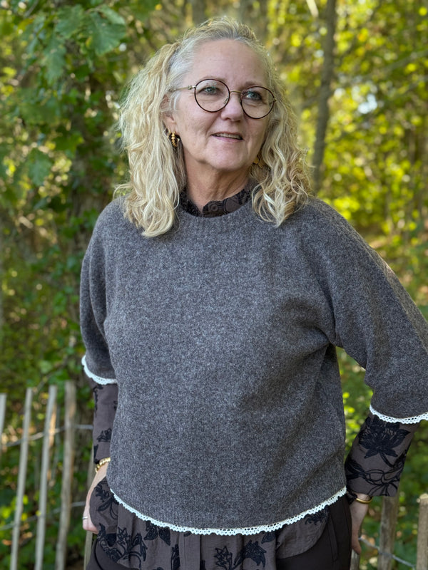 Cream Kibana Knit Pullover - Java Melange