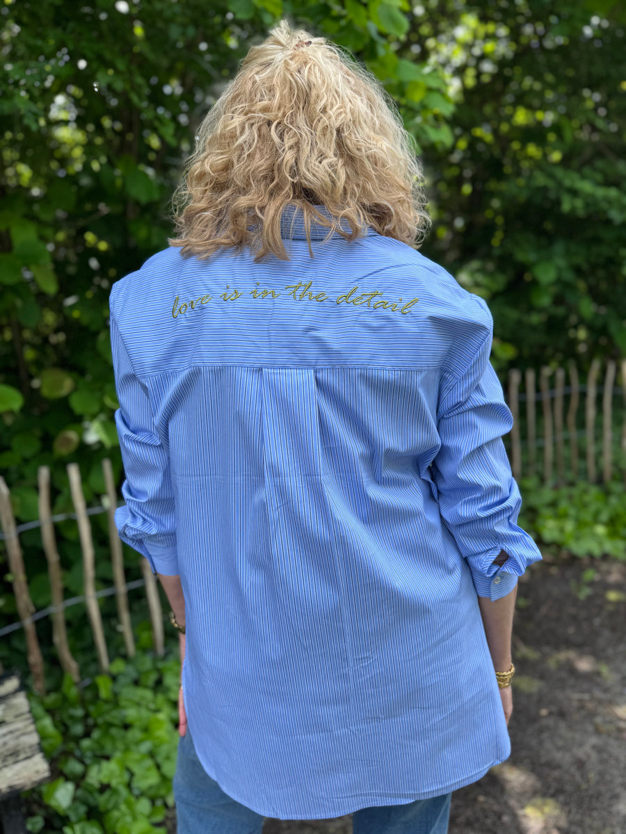 Culture Ebony Shirt - Blue Stripe