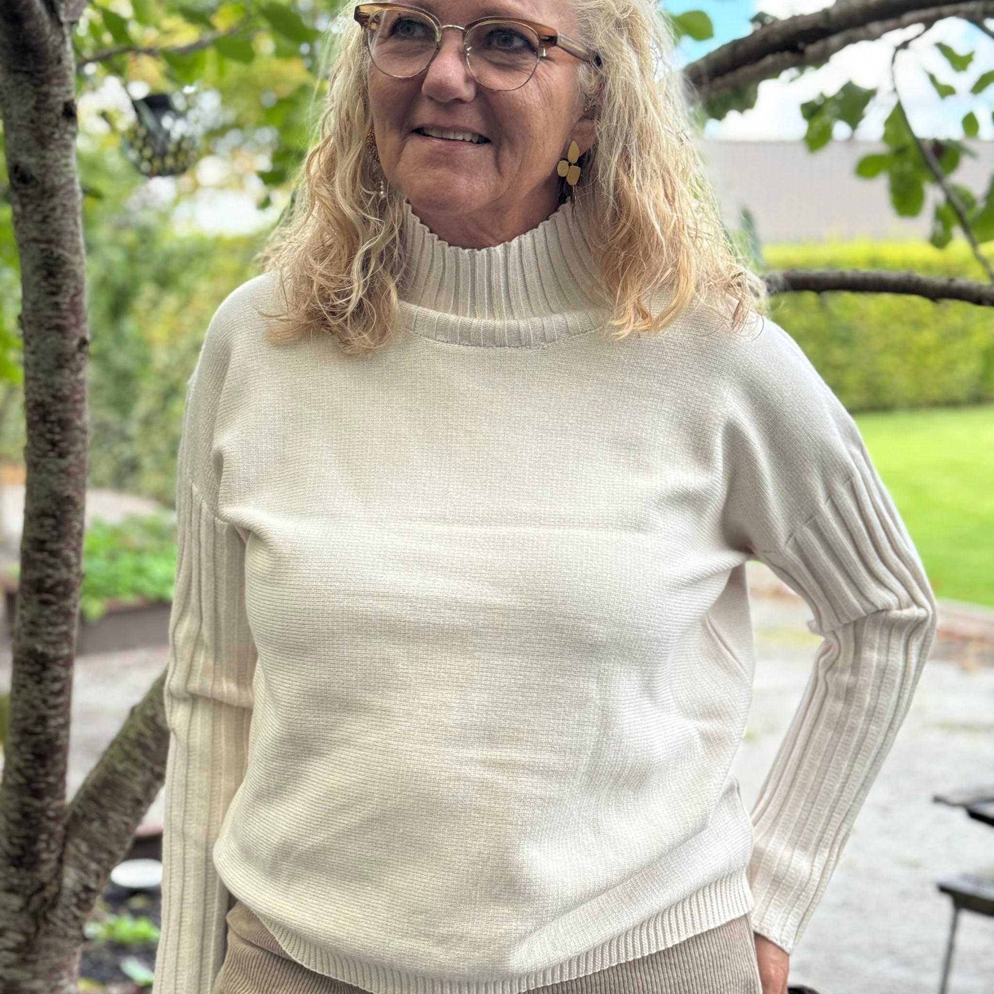 Isay Kaddy Knit Pullover - Winter White Melange