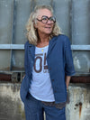 Cream Agate Boxy Shirt - Rossland Pinstriped Denim
