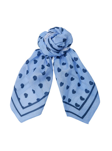 Black Colour Claudia Love Mini Scarves - Blue Navy