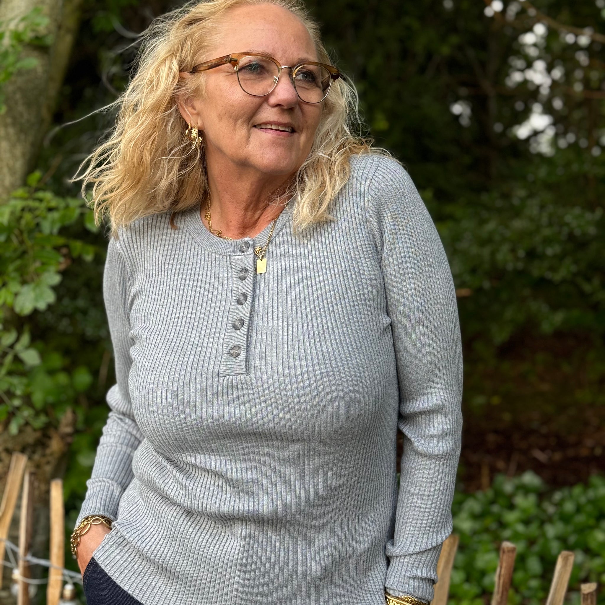 Kaffe Omi Pullover - Grey Melange