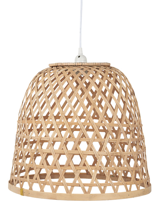 Ib Laursen - Hængelampe bambusskærm med ledning, Ø: 43 cm
