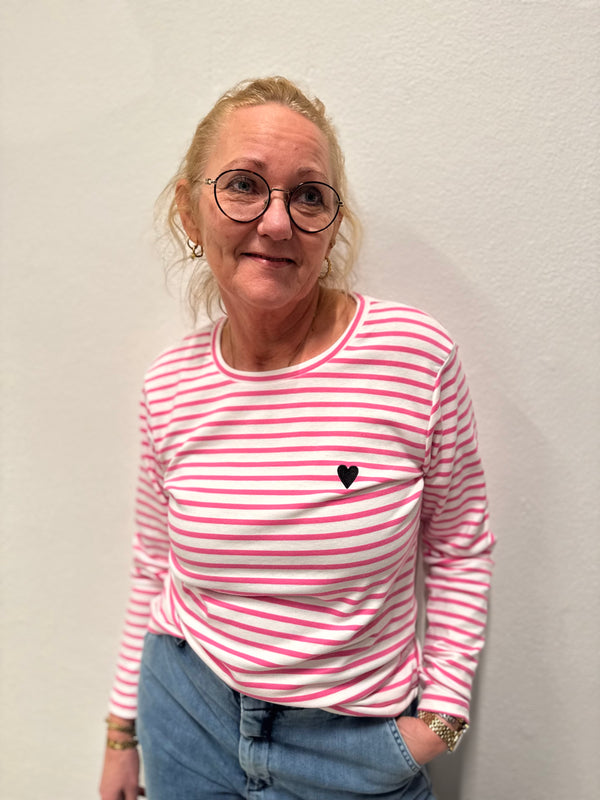 Kaffe Liddy T-shirt - Chalk/Pinkpower