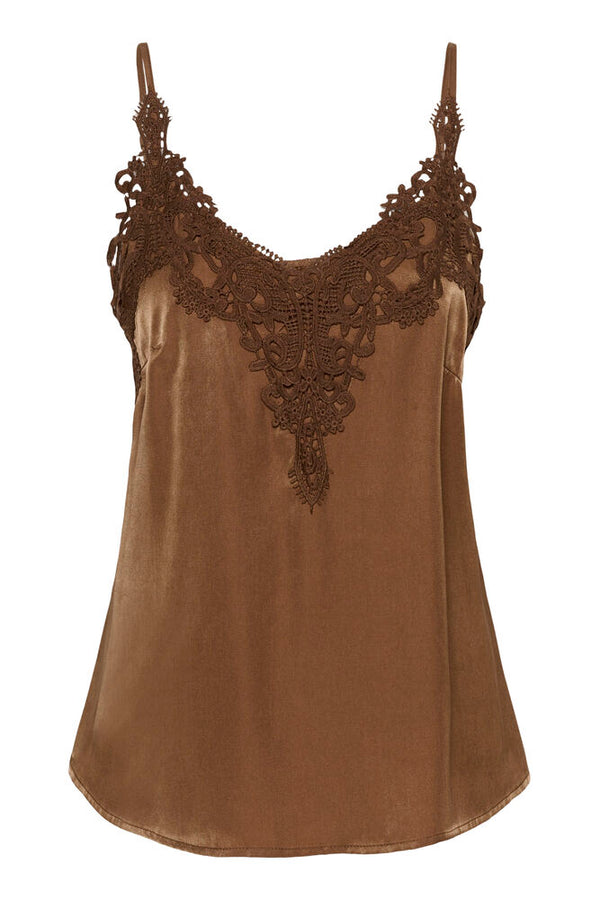 Cream Anna Top - Friar Brown