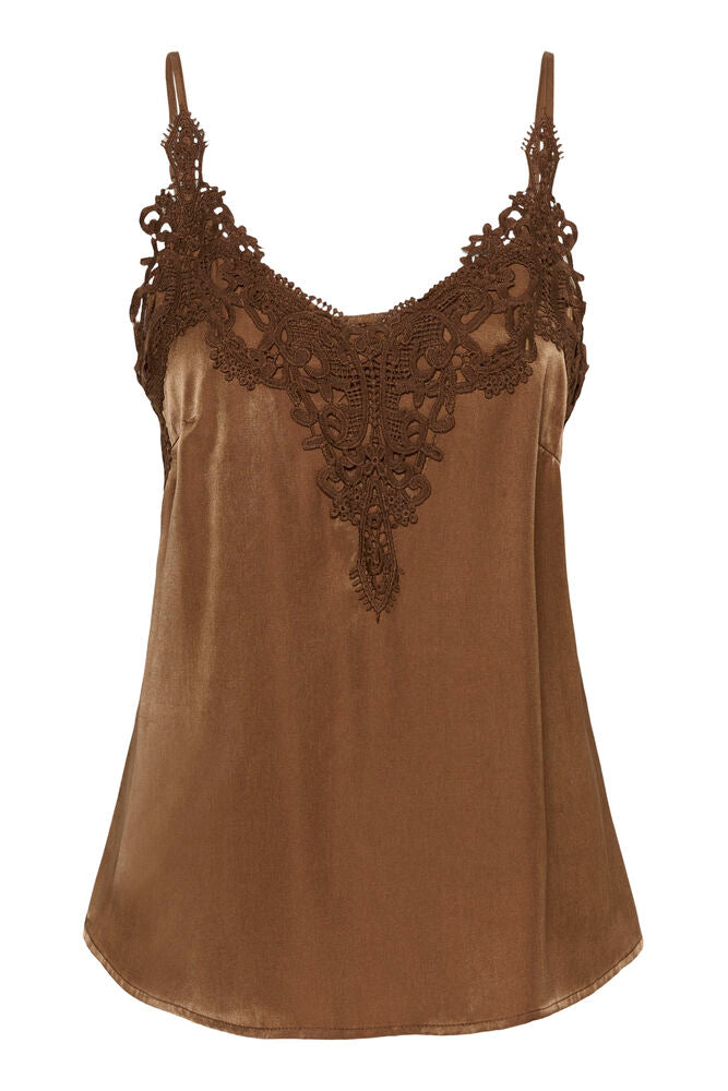 Cream Anna Top - Friar Brown