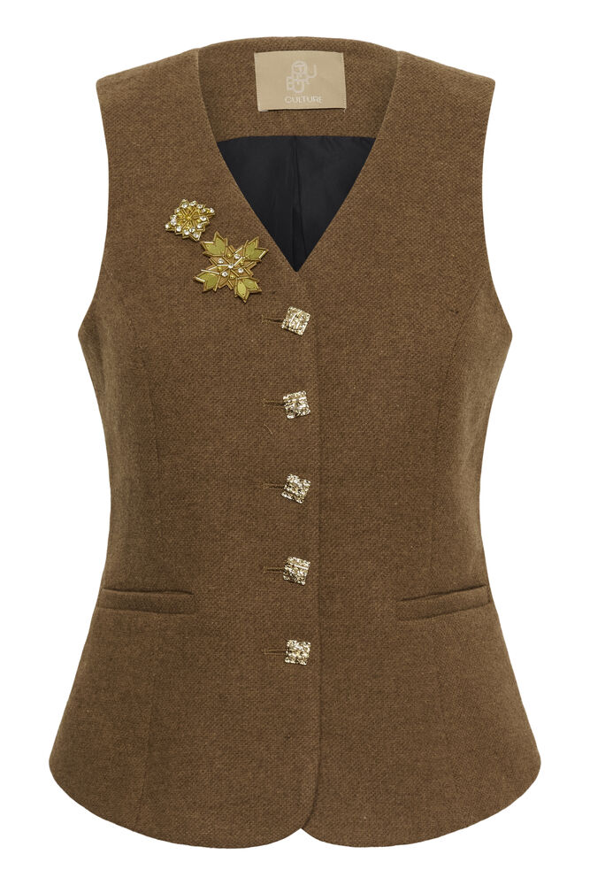 Culture Janola Waistcoat - Toffee Melange