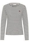 Kaffe Liddy T-shirt - Chalk/Black Carafe