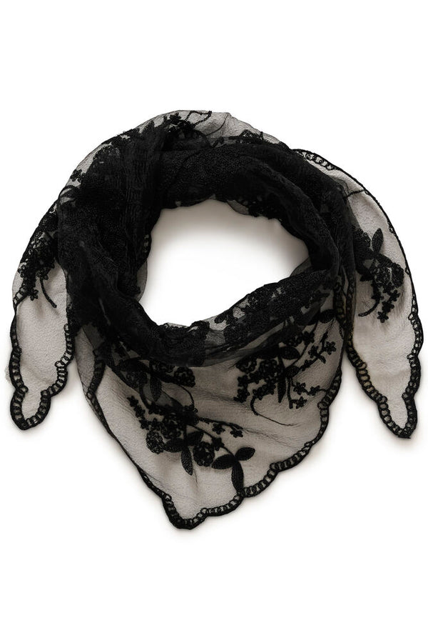 Cream Lacie Scarf - Pitch Black