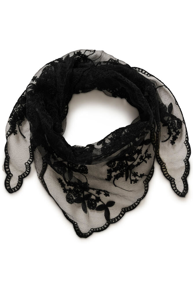 Cream Lacie Scarf - Pitch Black