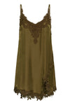 Cream Anna Long Top - Military Olive