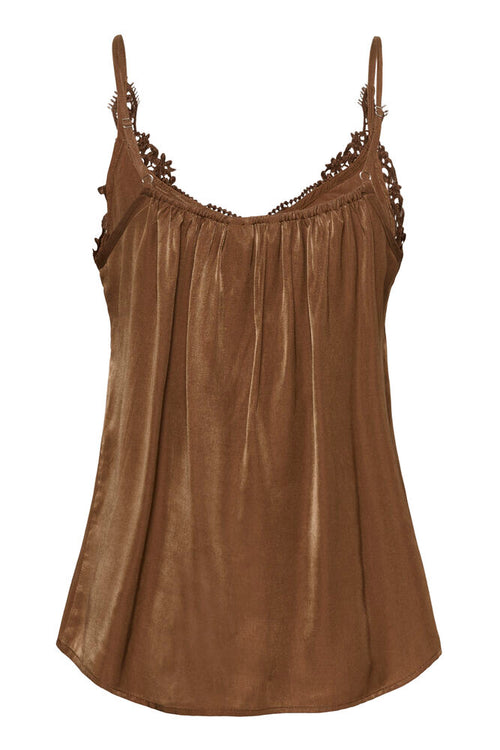 Cream Anna Top - Friar Brown