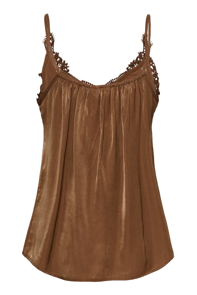 Cream Anna Top - Friar Brown