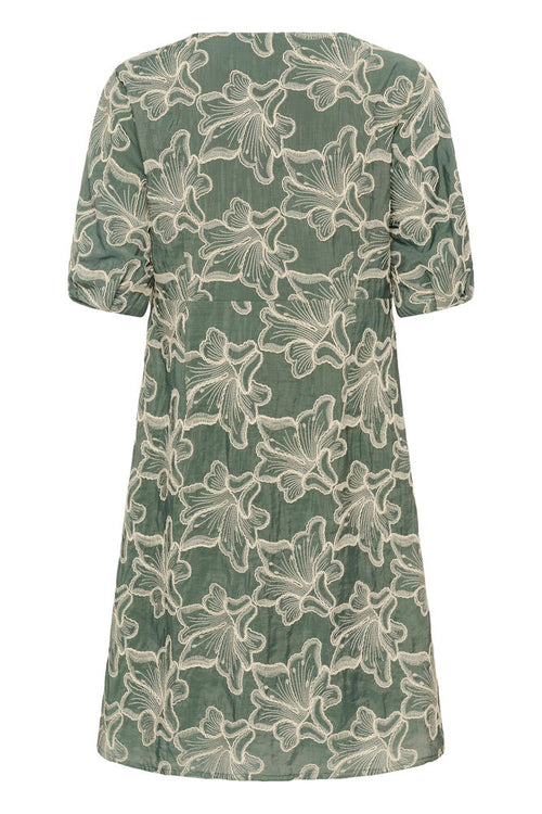 Cream Torli Short Dress - Mulled Basil