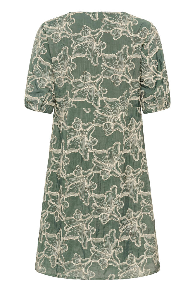 Cream Torli Short Dress - Mulled Basil