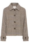 Cream Georg Short Coat - Grey Check