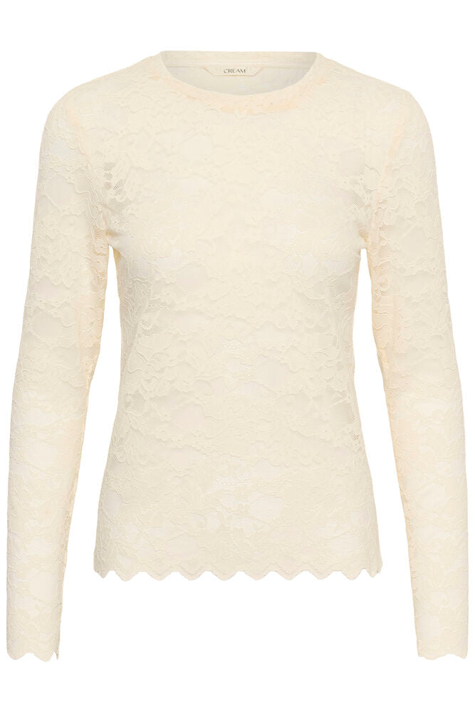 Cream Pita Lace Blouse - Oatmeal