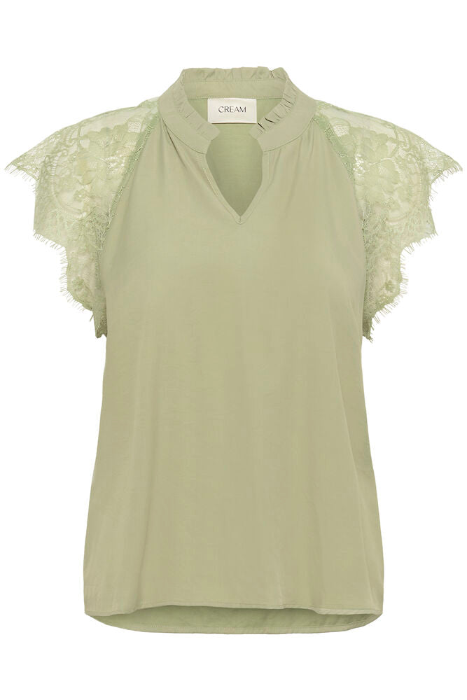 Cream Nola Lace Blouse - Tea