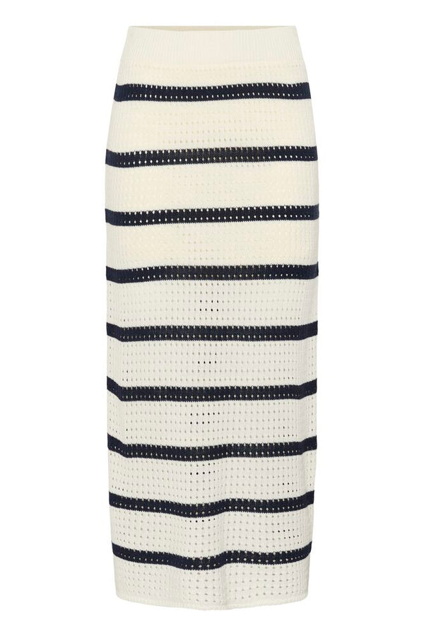 Kaffe Brianne Knit Skirt - Chalk/Midnight Marine