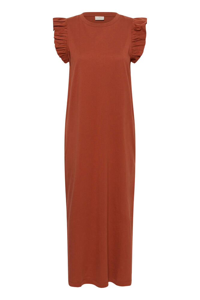 Kaffe Celina Flounce Dress - Henna