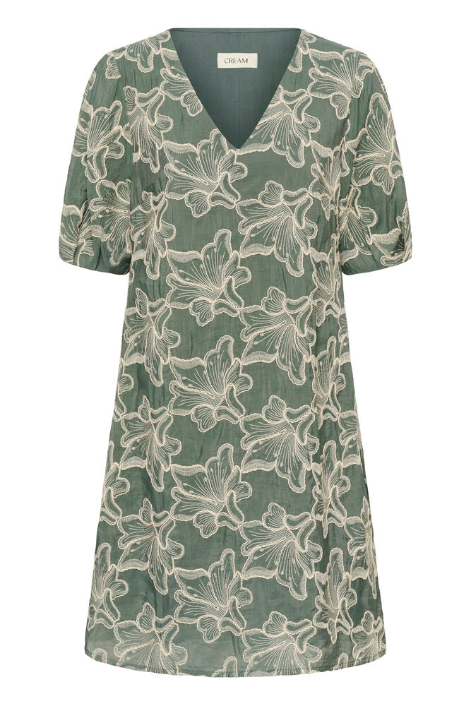 Cream Torli Short Dress - Mulled Basil