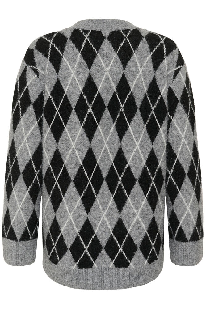 Kaffe Simone Knit Pullover - Black/GM/White