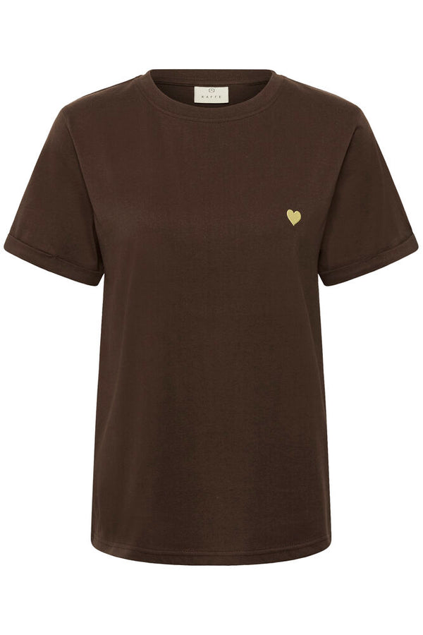 Kaffe Heart T-shirt - Coffee Bean/Sunlight Heart