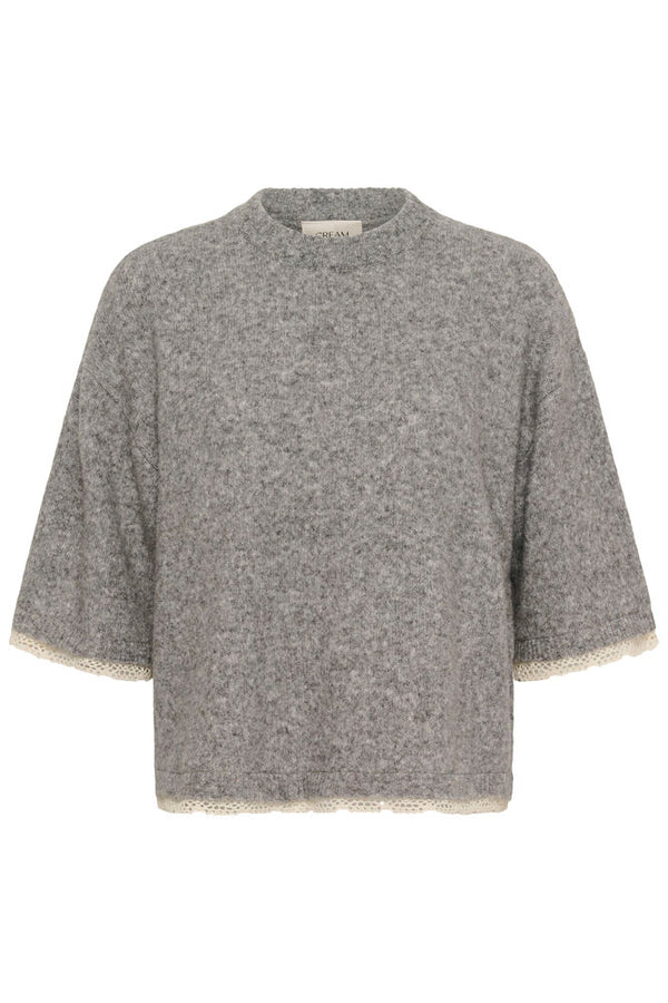 Cream Kibana Knit Pullover - Grey Melange