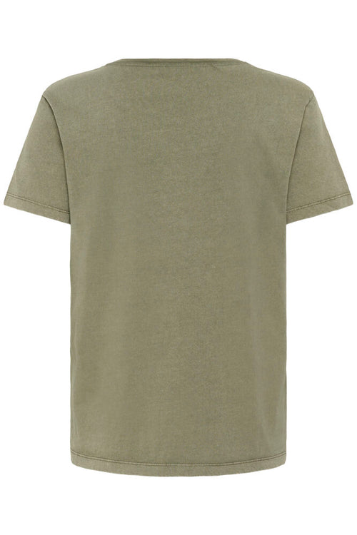 Cream Damira T-shirt - Mulled Basil w. Bleached Birds