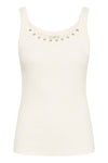 Kaffe Carna Eyelets Tank Top - Chalk