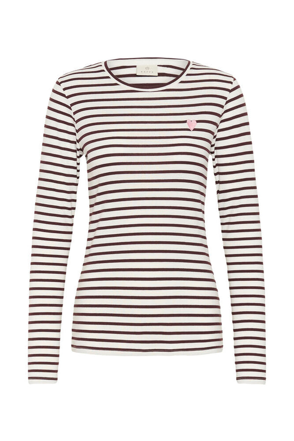Kaffe Liddy T-shirt - Chalk/Fudge-Wild Rose