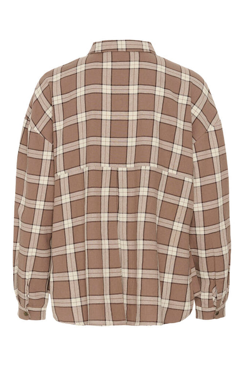 Cream Angie Shirt - Brown Check