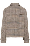 Cream Georg Short Coat - Grey Check