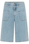Kaffe Jordi HW Wide Shorts - Light Blue Denim