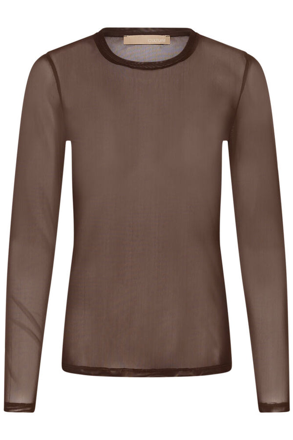 Culture Laya Mesh Blouse - Coffee Bean