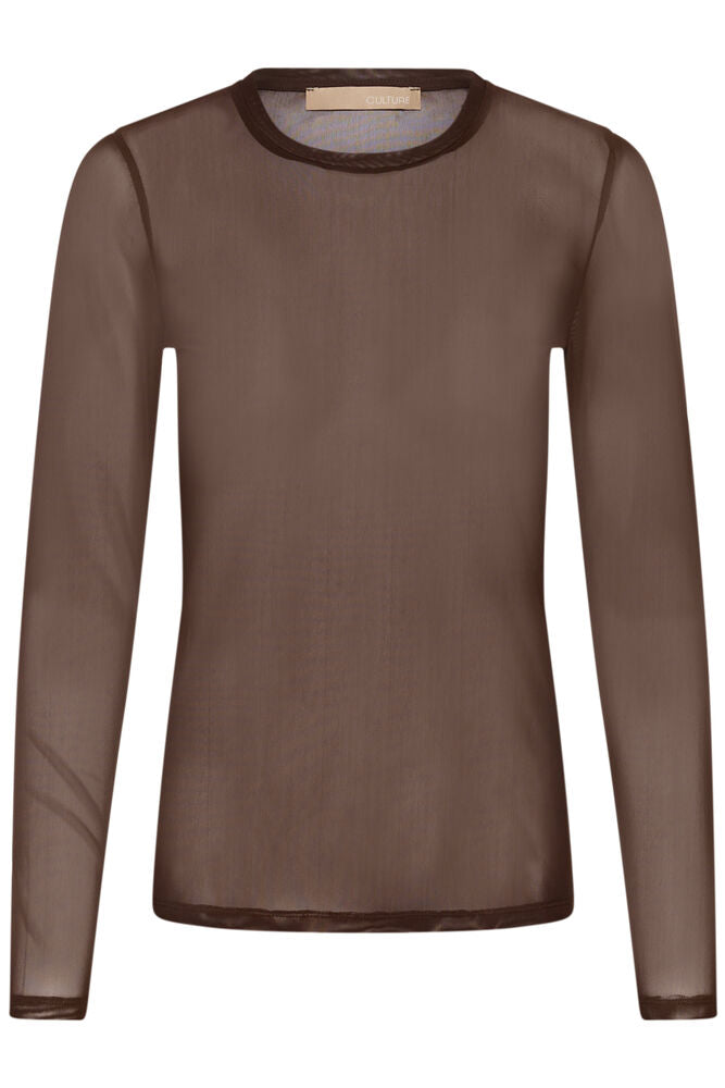 Culture Laya Mesh Blouse - Coffee Bean