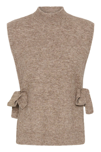 Kaffe Martine Knit Vest - Desert Taupe Melange