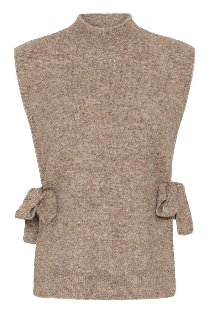 Kaffe Martine Knit Vest - Desert Taupe Melange