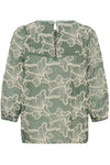 Cream Torli Blouse - Mulled Basil